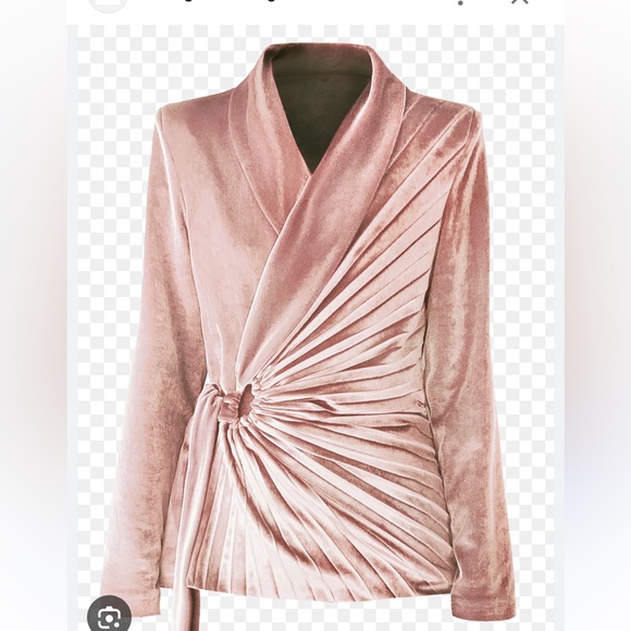 NWT Georgia Hardinge Nero Velvet Pleated Sunray Blazer Jacket UK 6 US 2 XS - Picture 2 of 2